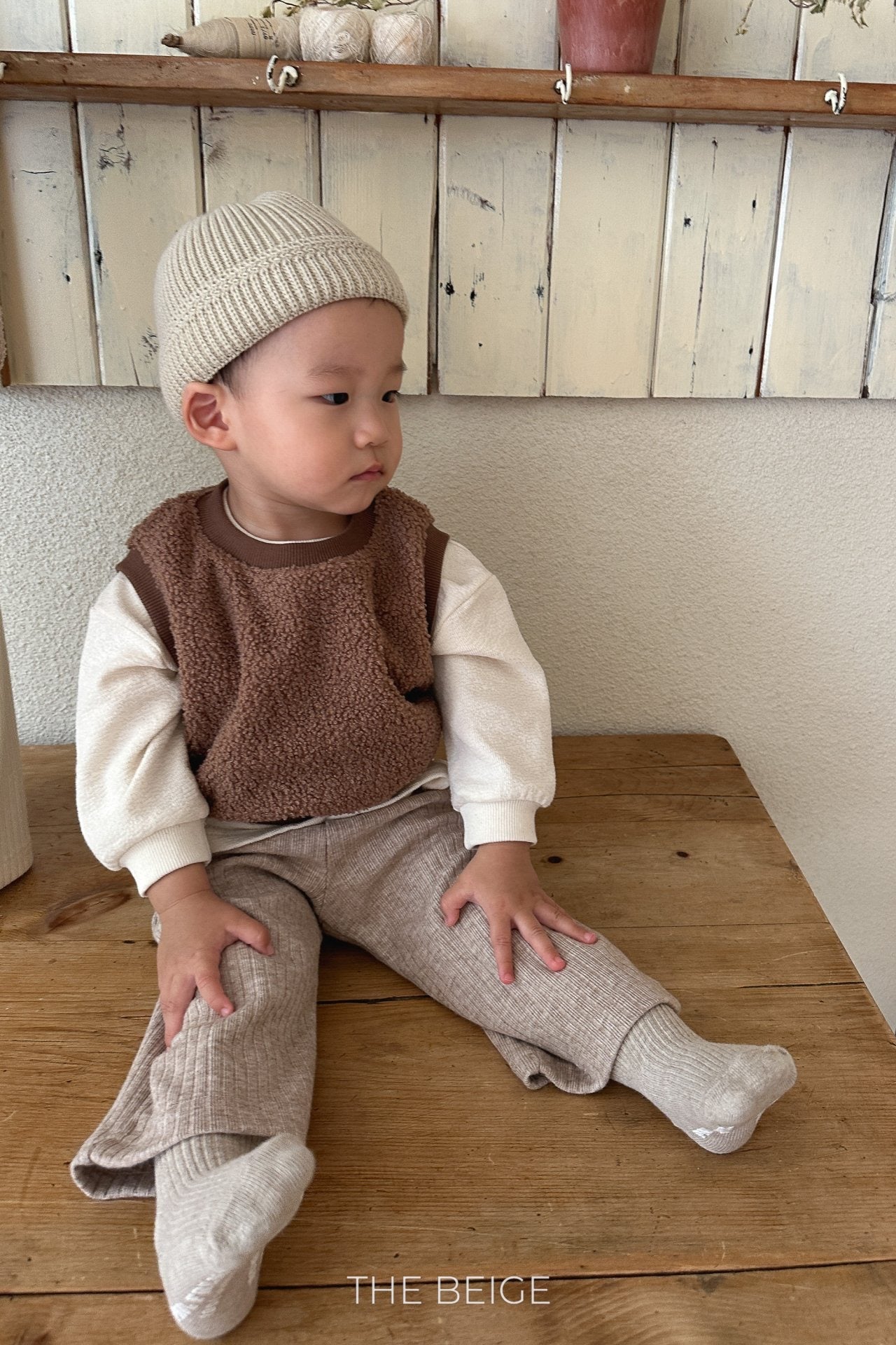 the beige bone length pants (80-120cm)