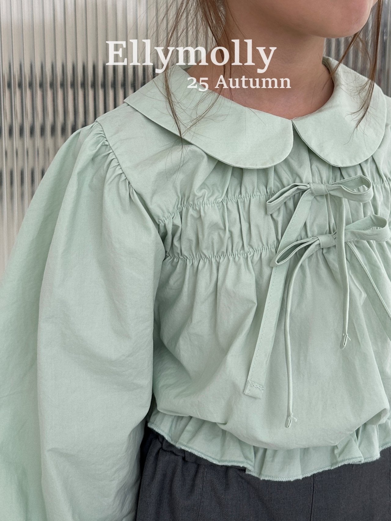 ELLYMOLLY sugar collar blouse (90-145cm)
