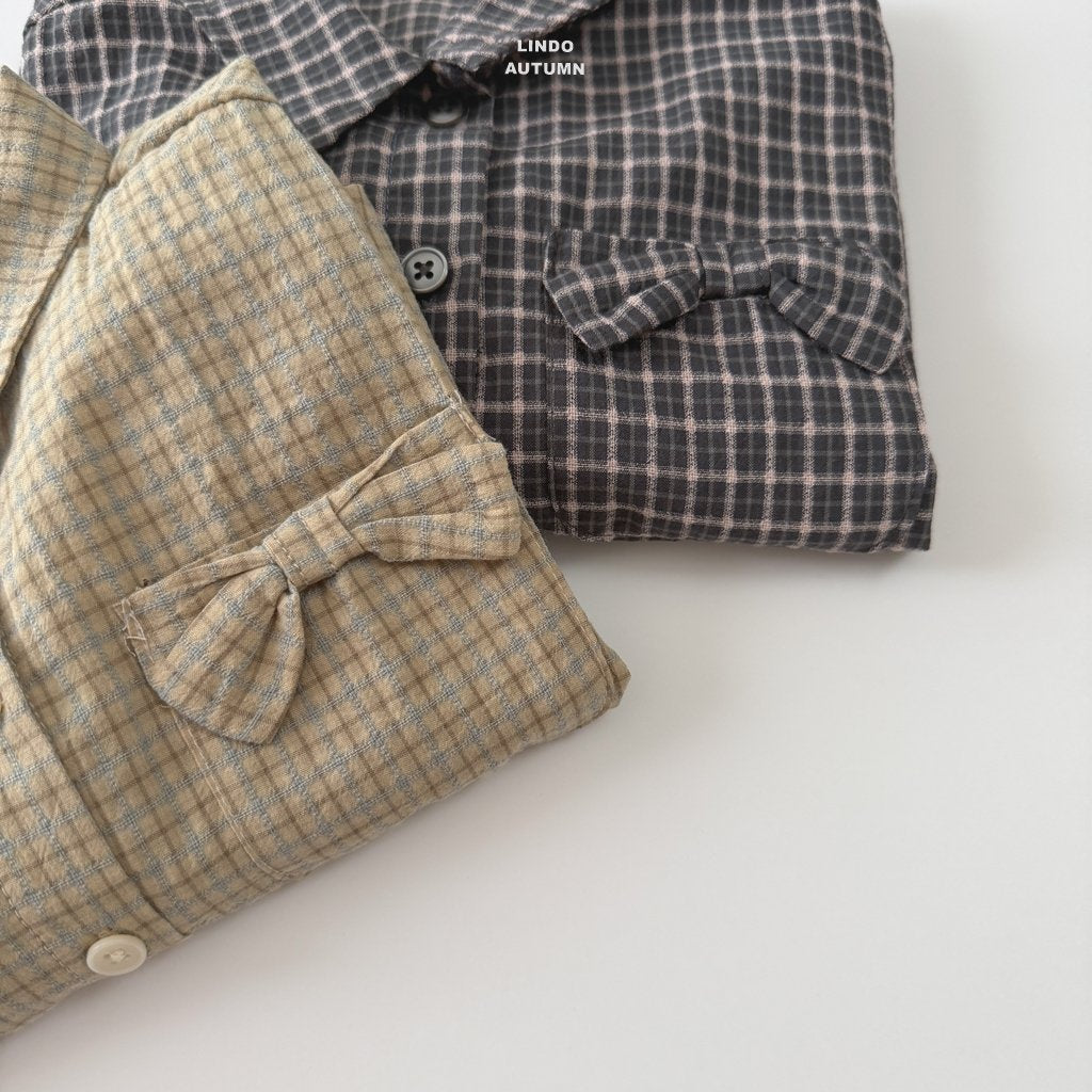 LINDO ribbon plaid shirt (80-125cm)