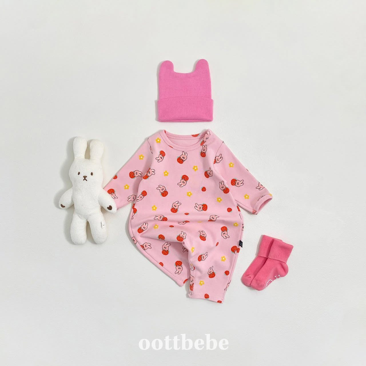 Oottbebe 兔兔水果狗狗連體居家服 (3-12m)