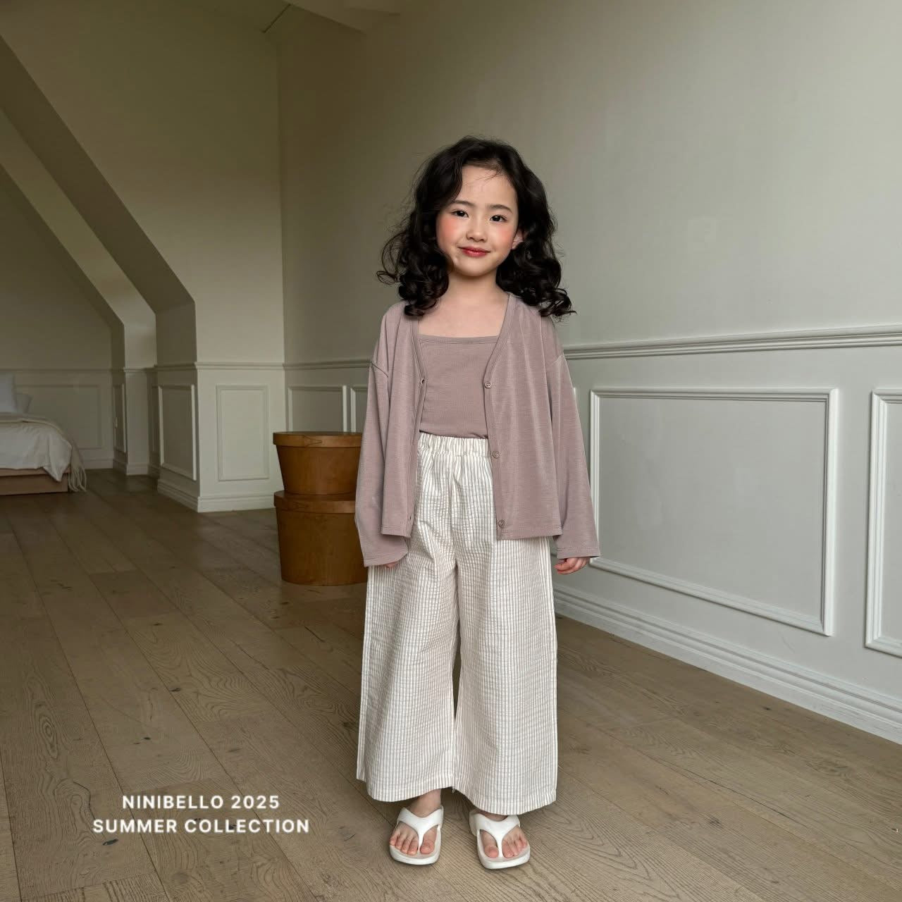 Ninibello 親子款 - 日系文青寬寬長褲 (kids & mom)