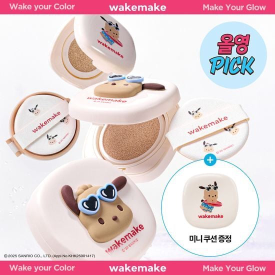 Wakemake x Sanrio 24小時持妝零毛孔氣墊粉底☁️ (PC狗正裝+替換裝)