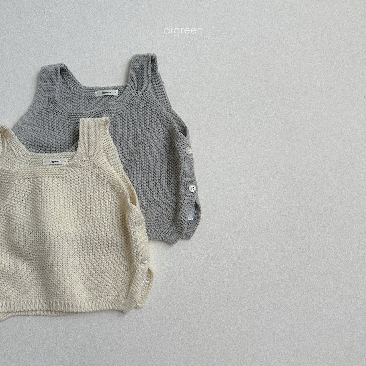 digreen button vest (90-130cm)