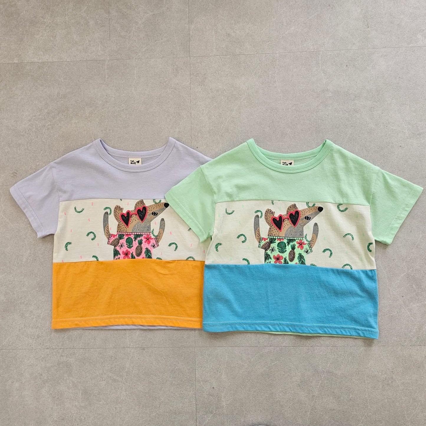 1st 愛心眼鏡動物tee (80-135cm)