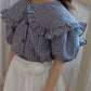 melikey salty check collar bl (80-140cm)