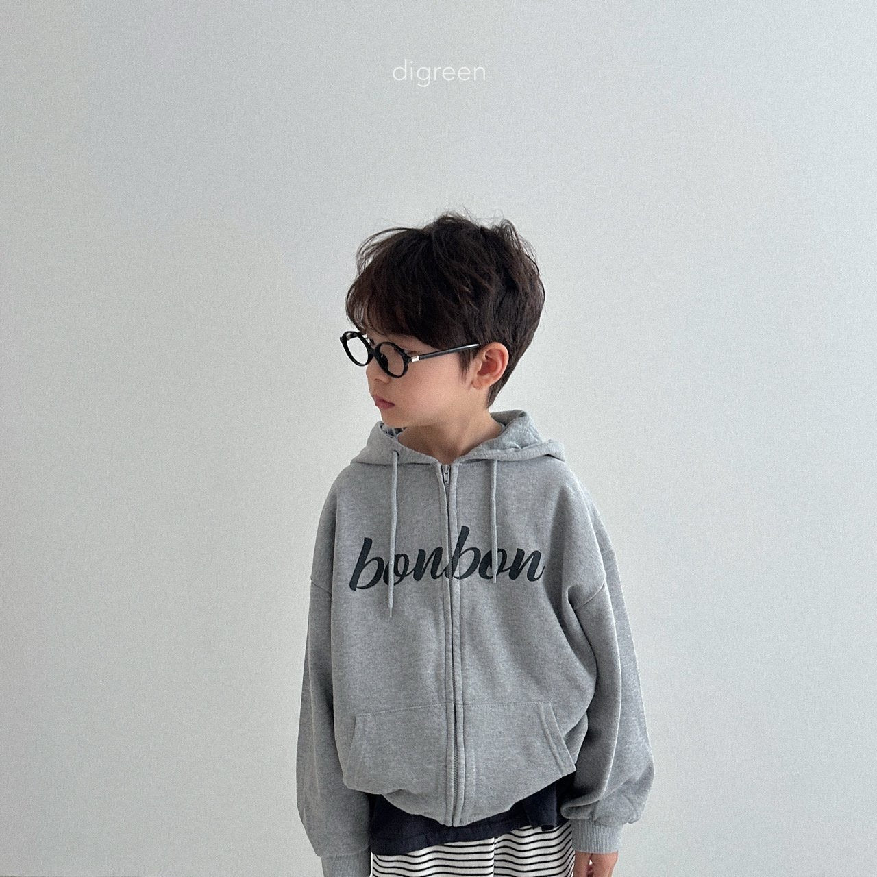digreen bonbon hood zip-up (90-130cm)