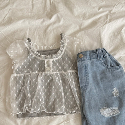 ninibello damaged ice denim pants (80-130cm)
