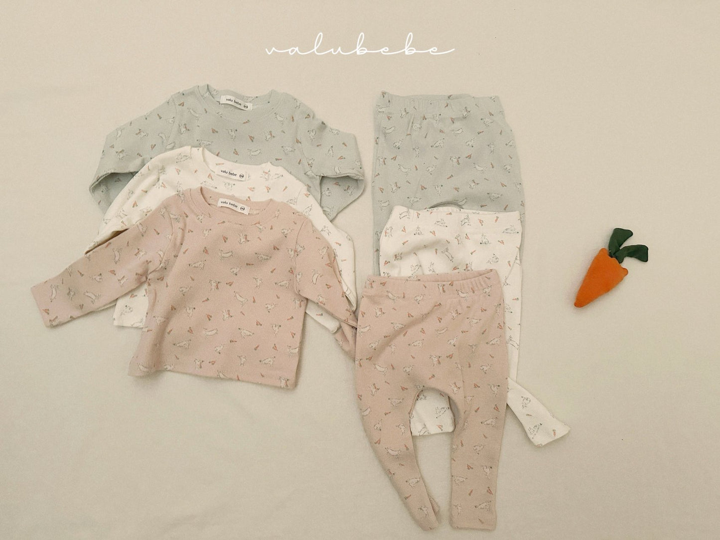 valubebe rabbit carrot indoor wear set(60-80)