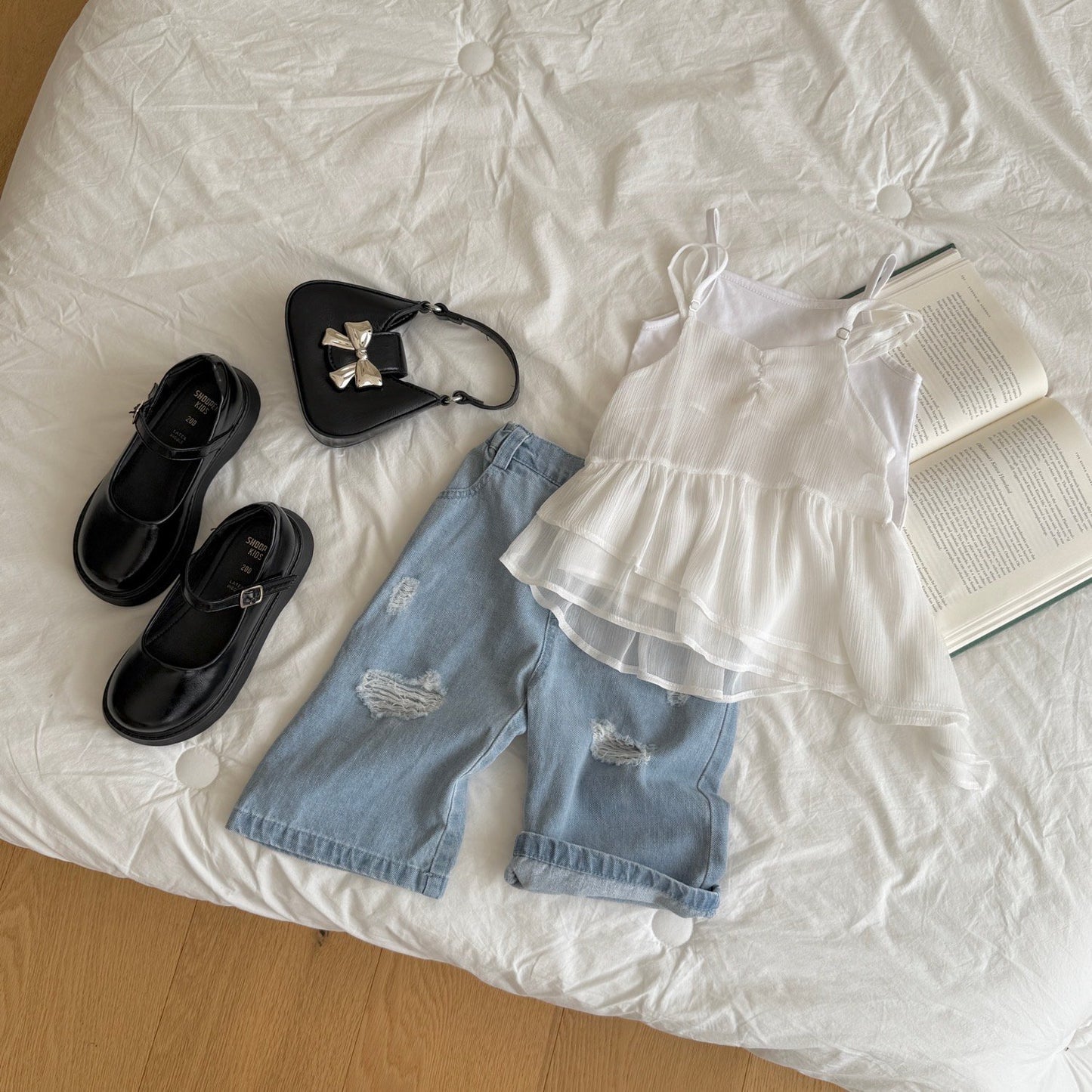 ninibello damaged ice denim pants (80-130cm)