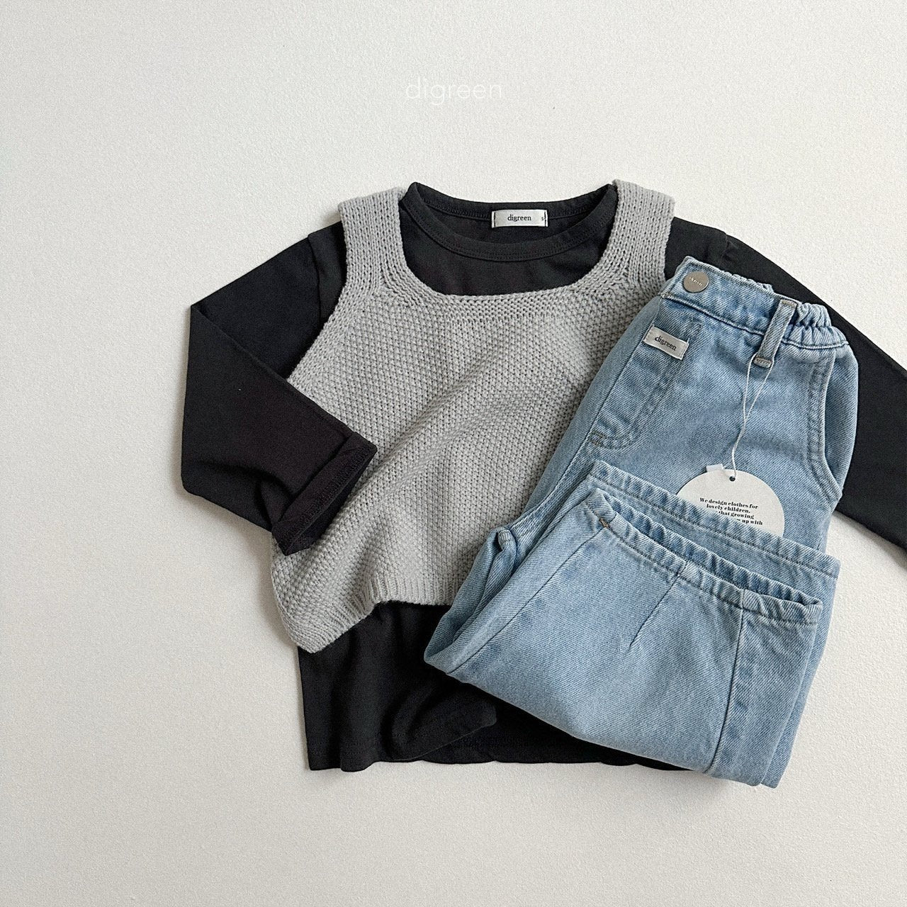 digreen button vest (90-130cm)