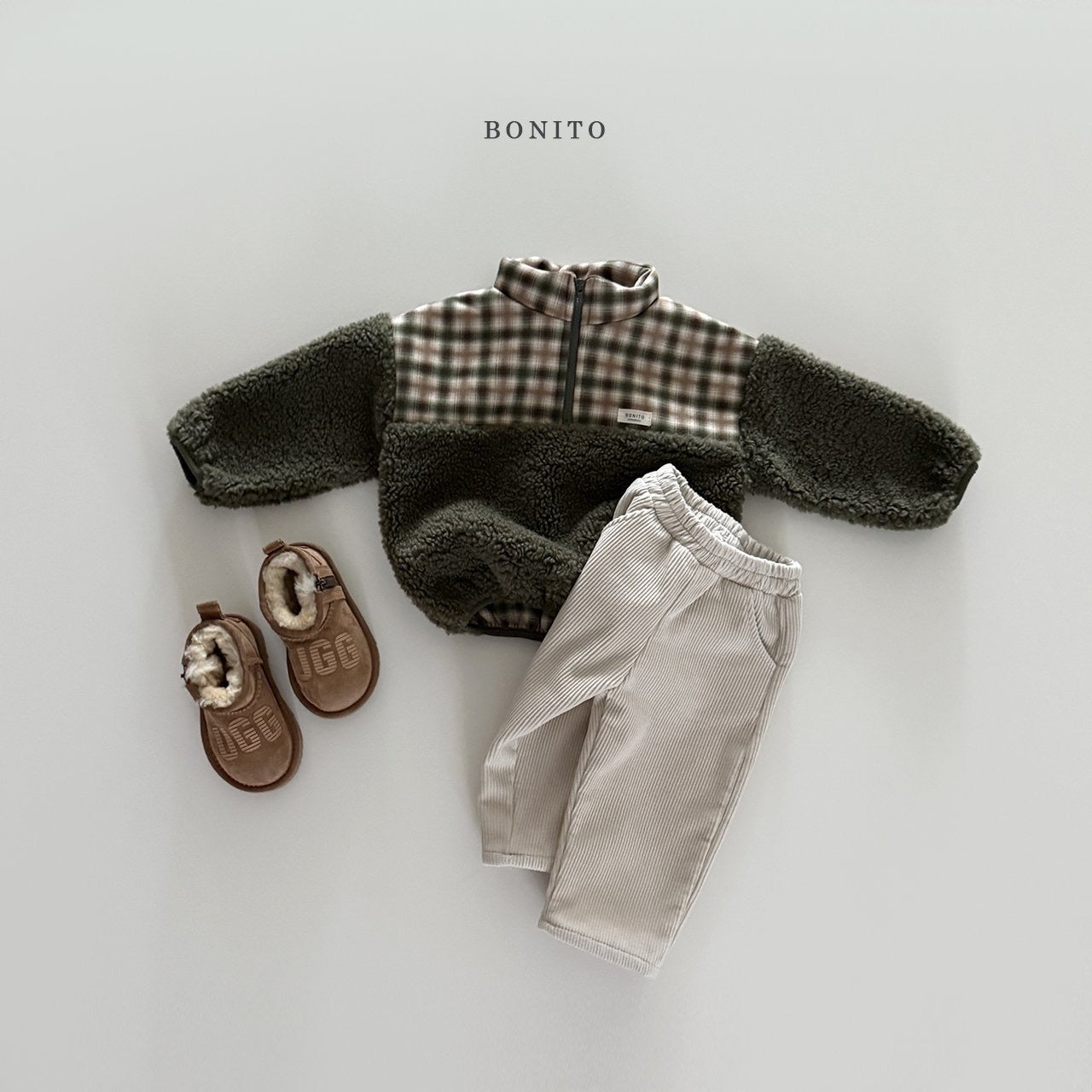 Bonito check tumbler half-zip (~80-140cm)