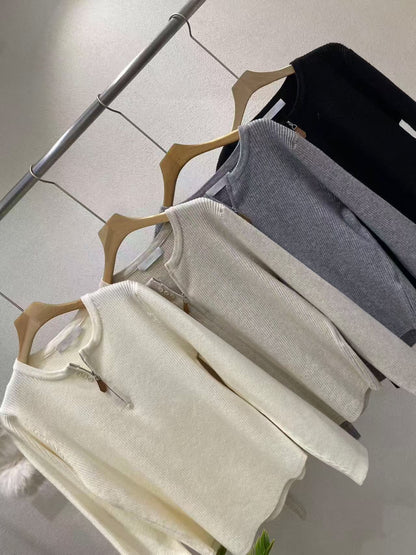 小皮扣拉鍊top *共4色