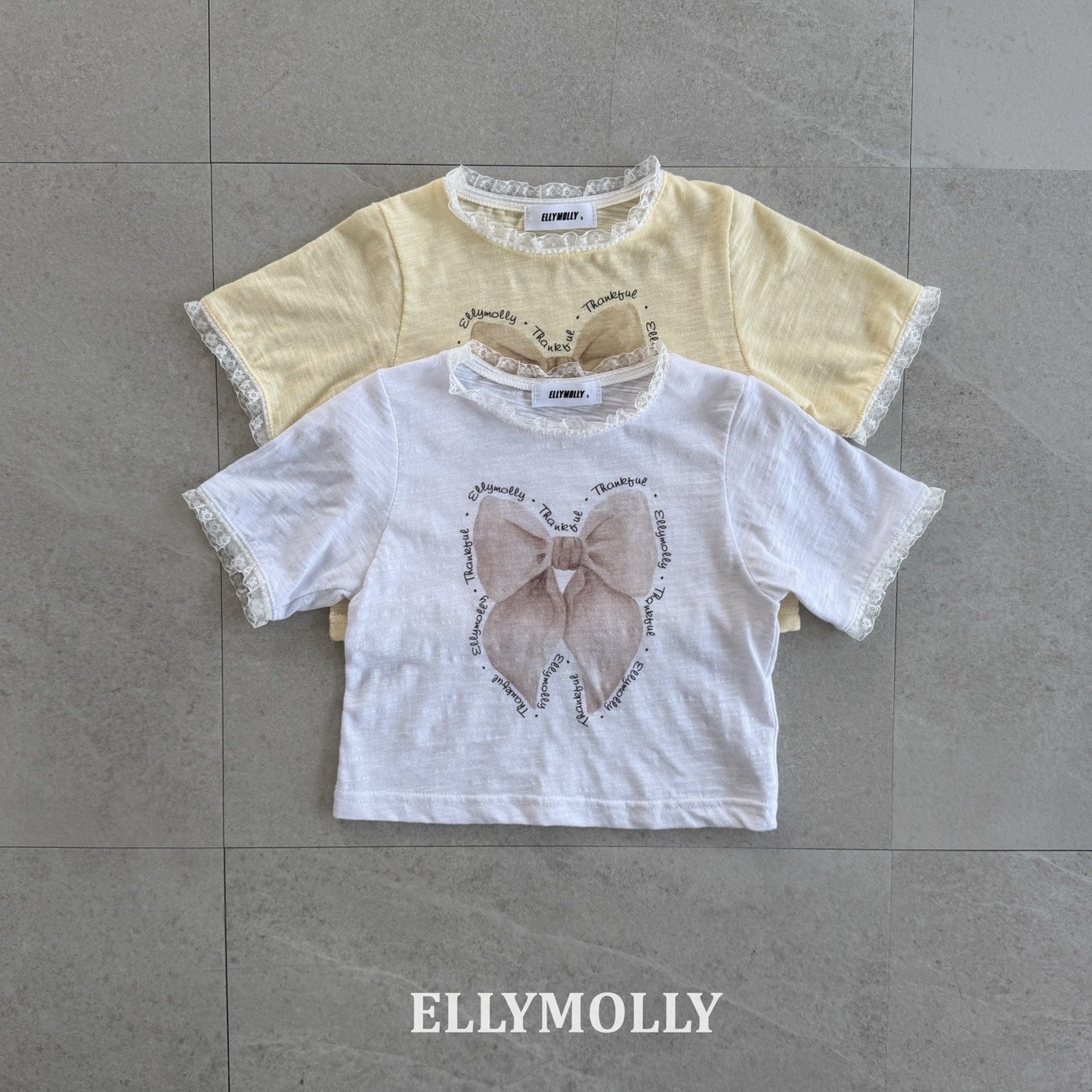 ELLYMOLLY slab ribbon t-shirt (90-145cm)