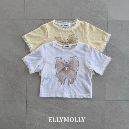 ELLYMOLLY slab ribbon t-shirt (90-145cm)
