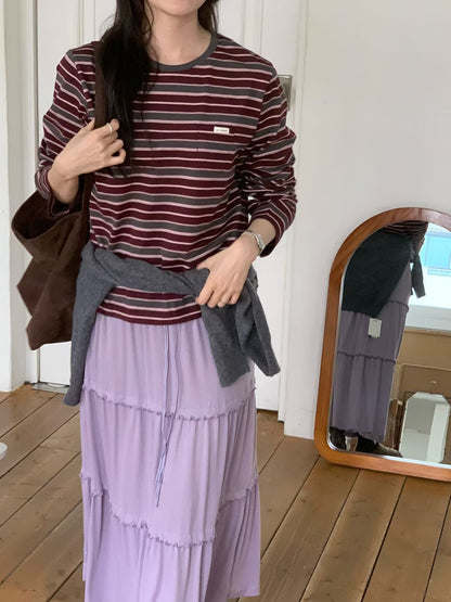 有厚度挺身條紋Tee *共3色