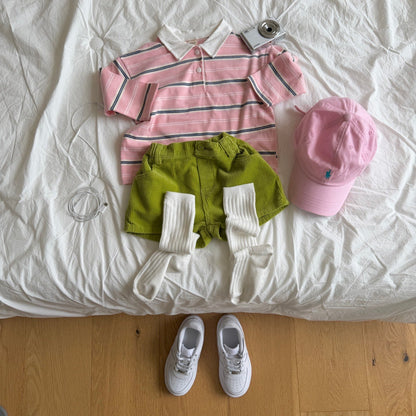 ninibello milkey stripe collar tee (80-130cm)
