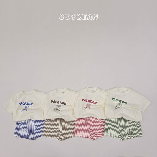 Soybean vacation條紋短褲套裝 (75-118cm)