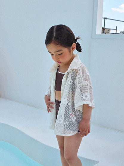 ELLYMOLLY flower resort shirt (90-145cm)