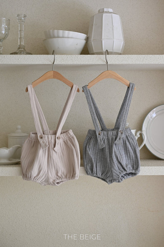 the beige rib suspender pants (85-140cm)