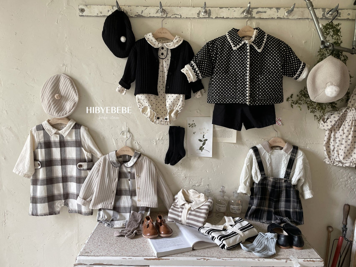 hibyebebe british check overalls
(75-90cm)