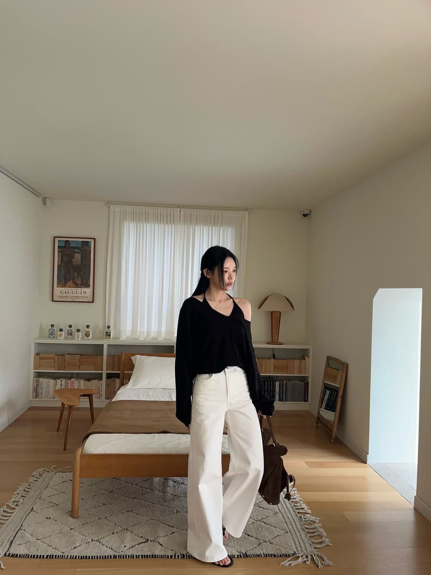 雙鈕扣高腰顯瘦腿長牛仔褲 *共3色