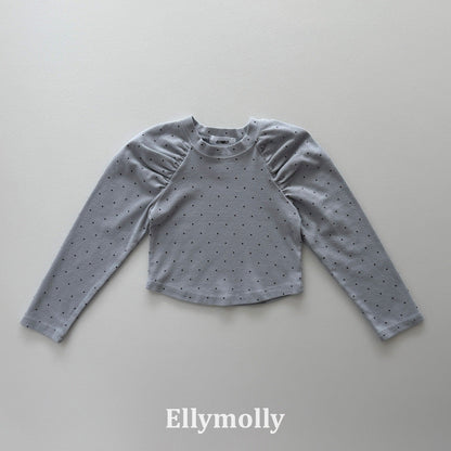 ELLYMOLLY giselle dot shirring t-shirt (90-145cm)