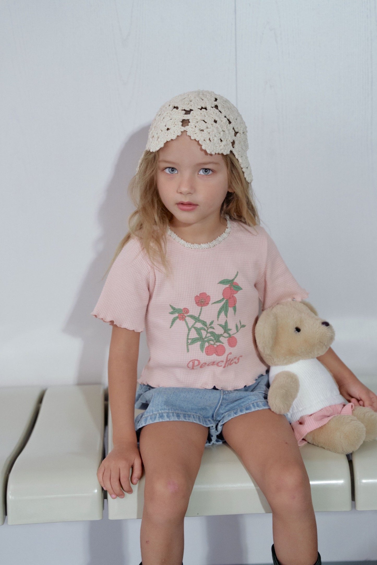 momoann peach waffle tee (90-130cm)