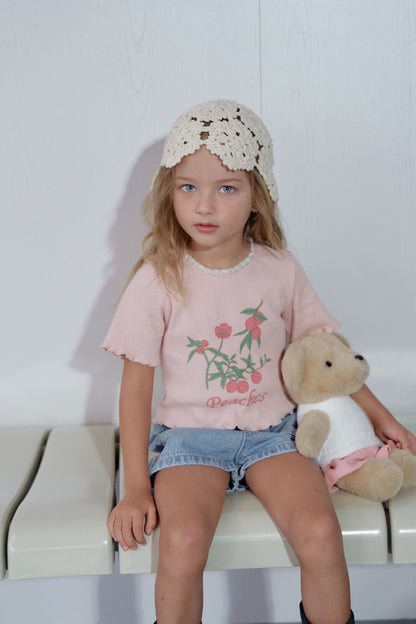 momoann peach waffle tee (90-130cm)