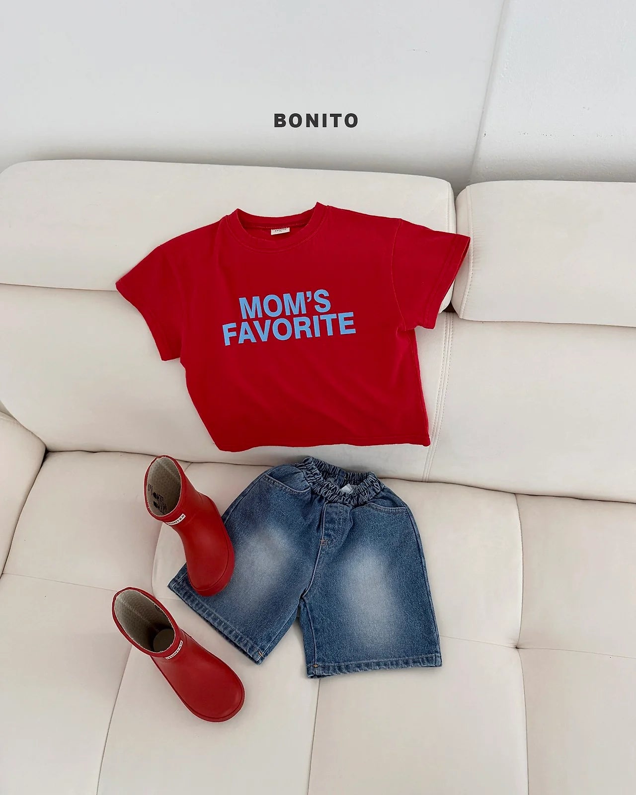Bonito bermuda brushed denim pants (~80-140cm)