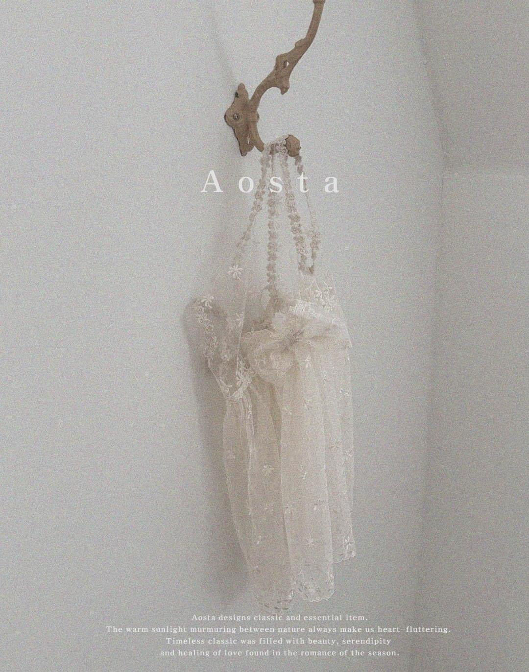 Aosta 蝴蝶結透明蕾絲罩衫 (0-5y)