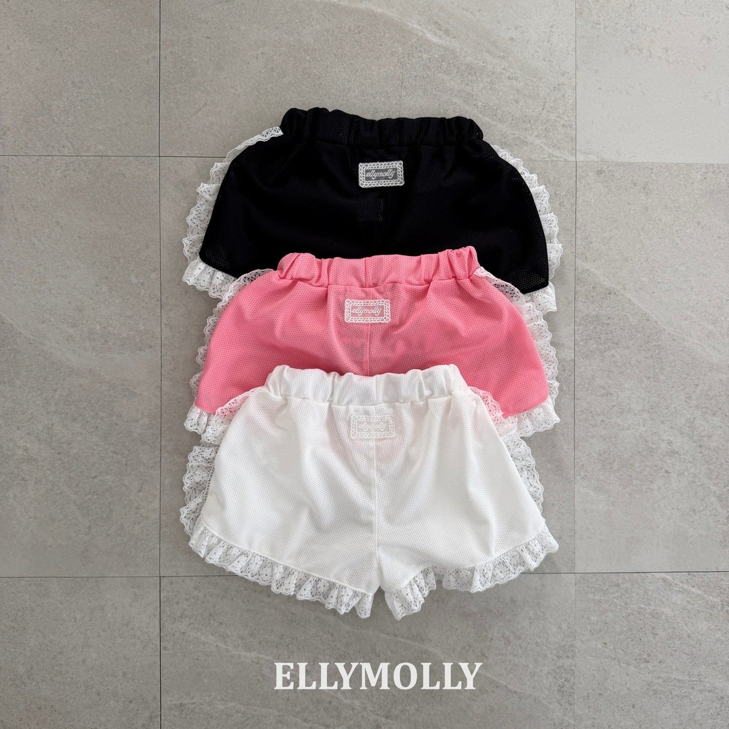 ELLYMOLLY mesh frill shorts (90-145cm)