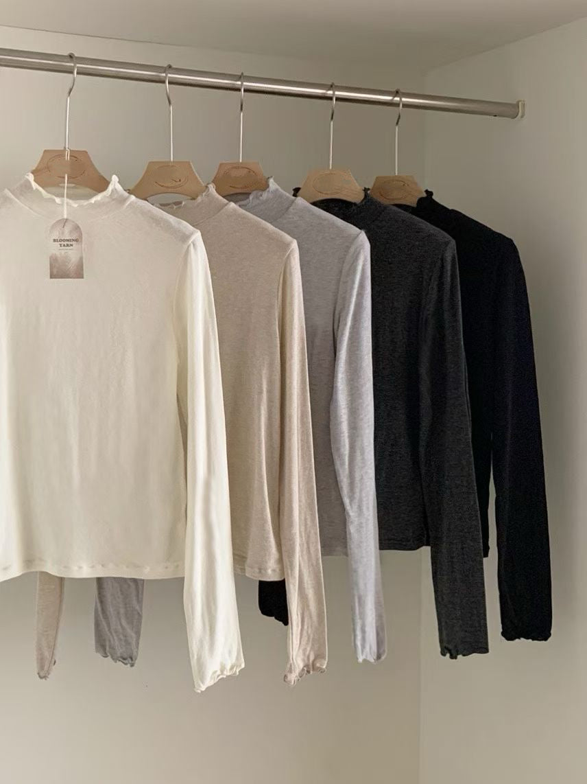 木耳邊素色上衣 *共5色