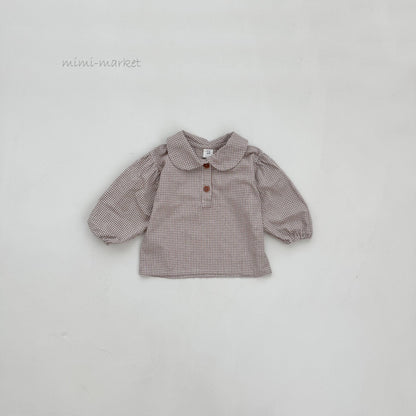 mimi market short check blouse (bebe70-85cm)