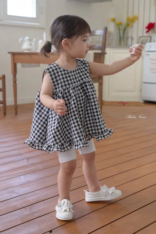 Bebenine Check Frill Blouse (65-110cm)