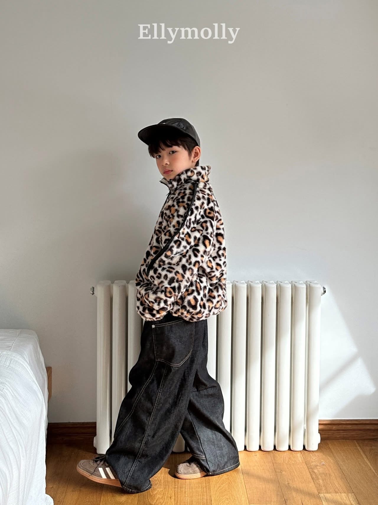 EllyMolly 豹紋抓絨外套 (90-160cm)