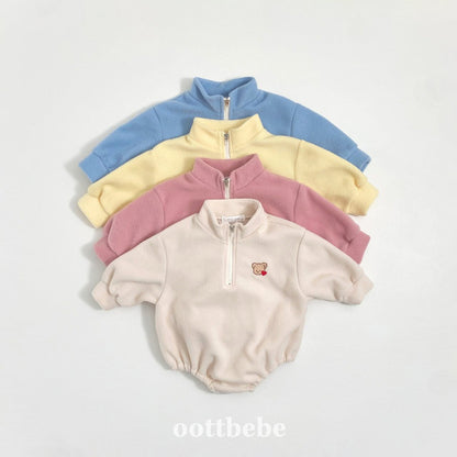 Oottbebe 馬卡龍色立領熊熊包屁衣 (3-12m)