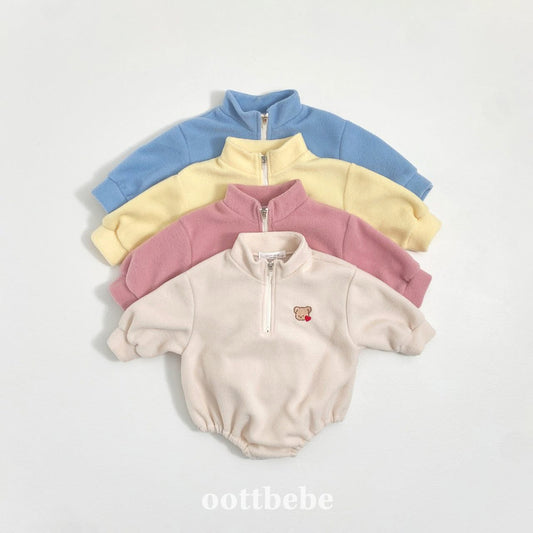 Oottbebe 馬卡龍色立領熊熊包屁衣 (3-12m)