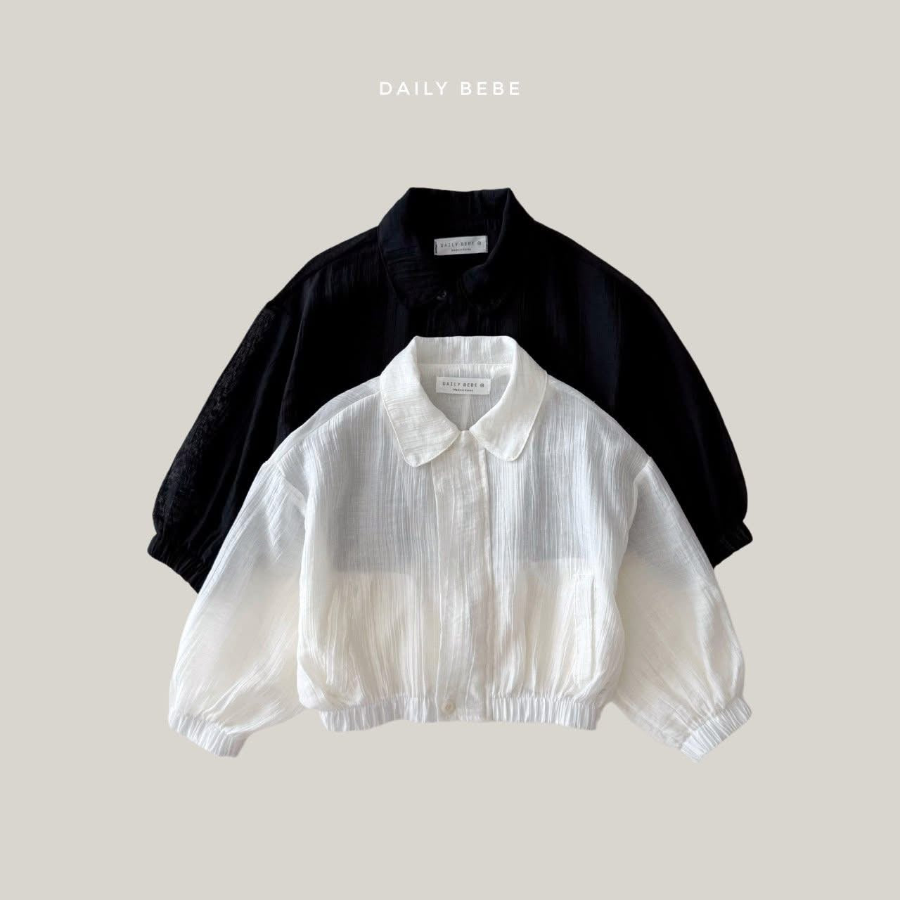 Dailybebe 翻領透薄長袖外套 (75-140cm)