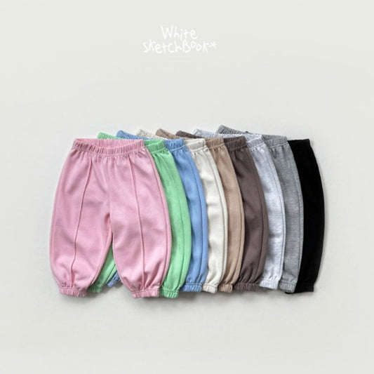 WhitesketchBook pin tuck jogger pants (90-140cm)
