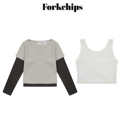 FORKCHIPS vivid layered tee (95-160cm)