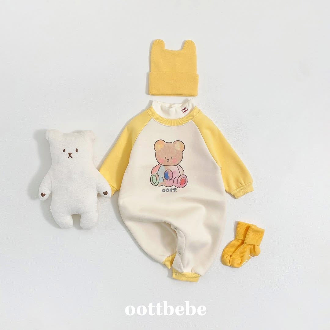 Oottbebe 彩虹熊熊拼色連體衣 (3-12m)