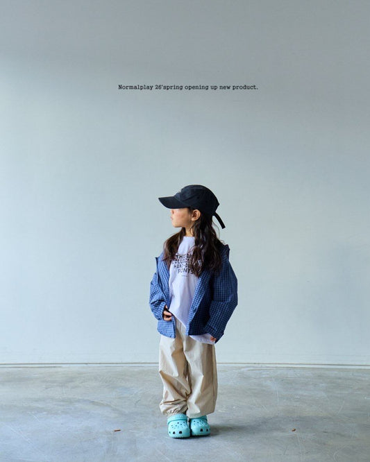 normalplay peterpan check hoodie (75-140cm)
