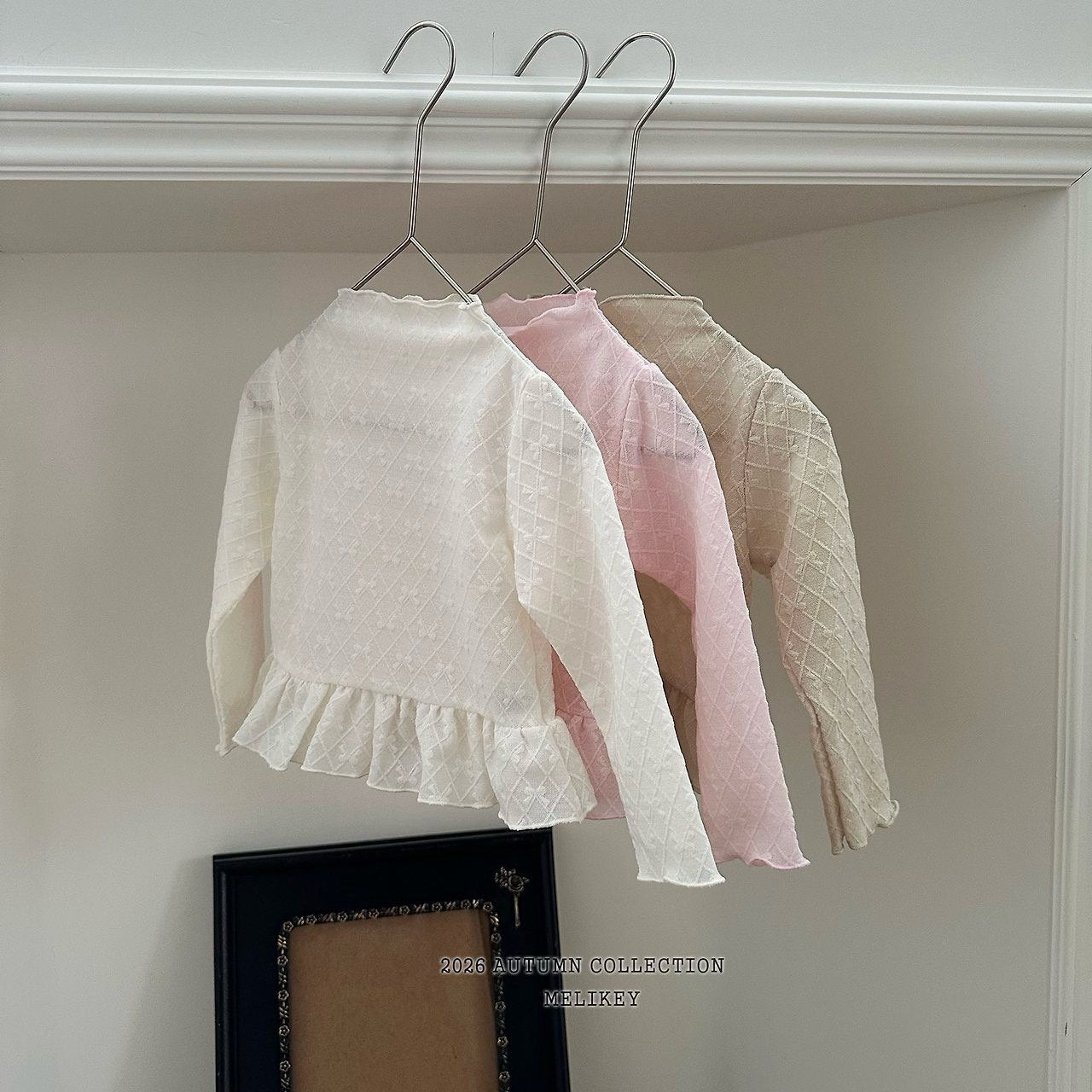 melikey frill ribbon mesh t-shirt (~80-140cm)