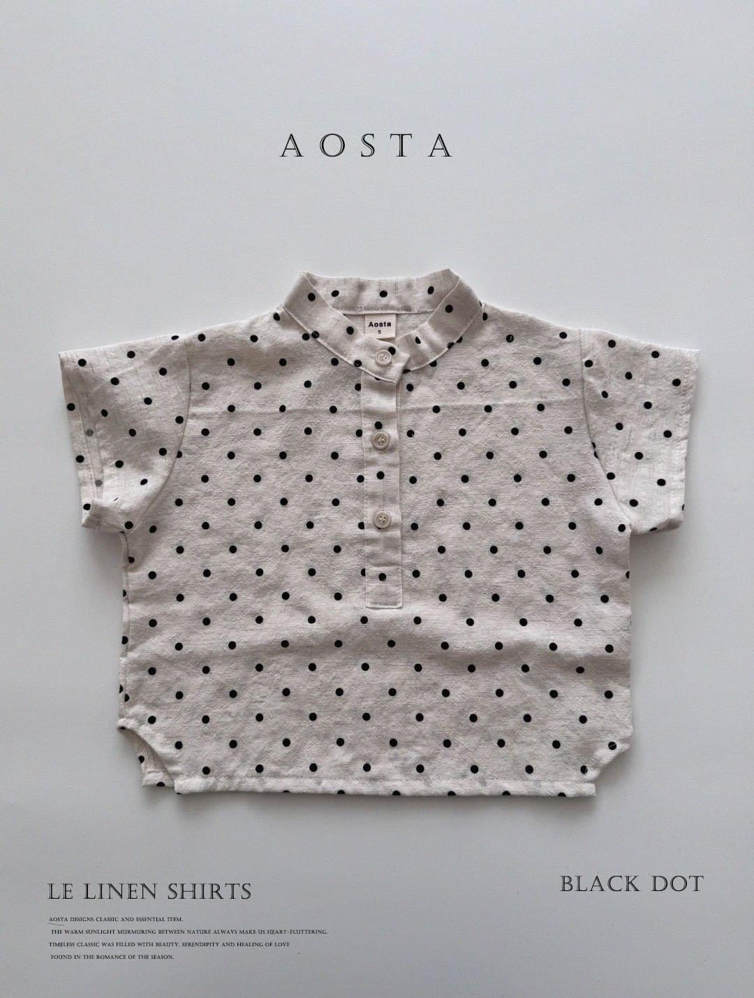 Aosta 簡約亞麻襯衫 (Bebe & kids ~70-115cm)