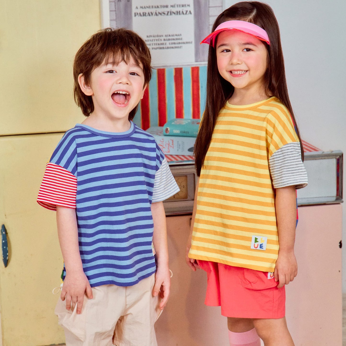 1st 條紋拼色tee (80-135cm)
