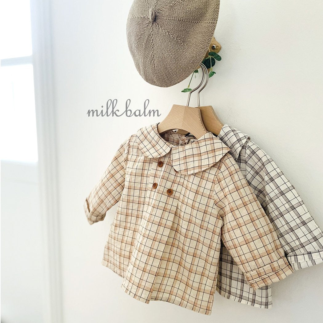 milkbalm oliver check shirt (75-125cm)