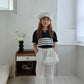 ELLYMOLLY natural pin tuck frill pants (90-145cm)