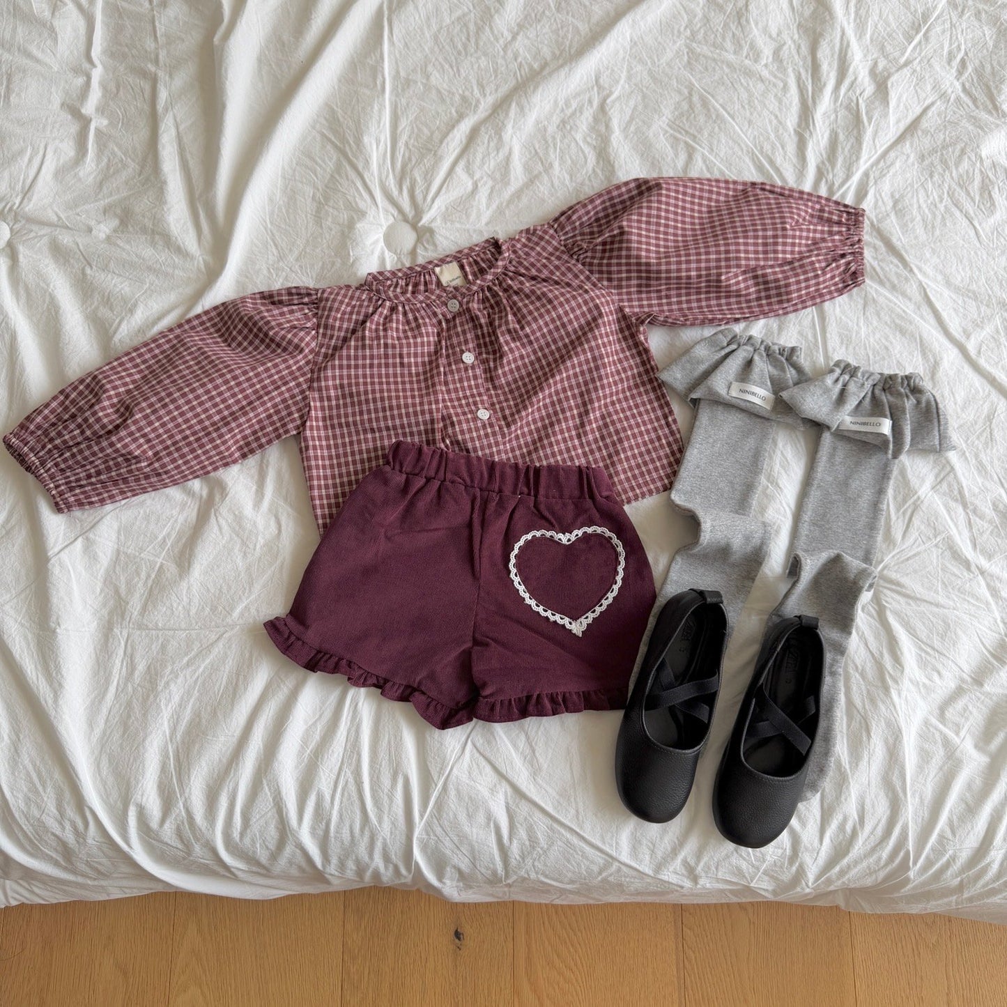 ninibello heart corduroy frill pants (80-130cm)