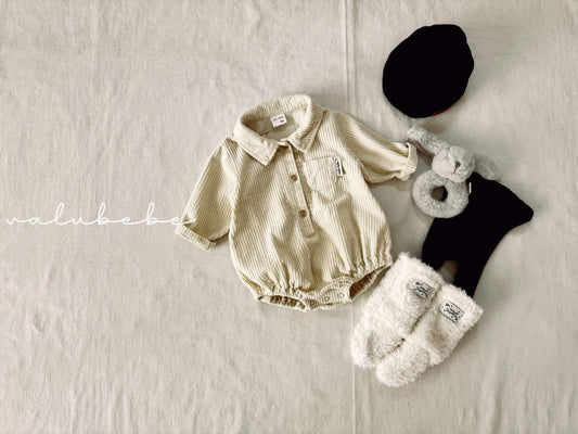 Valubebe 燈芯絨兔兔小標包屁衣 (3-18m)