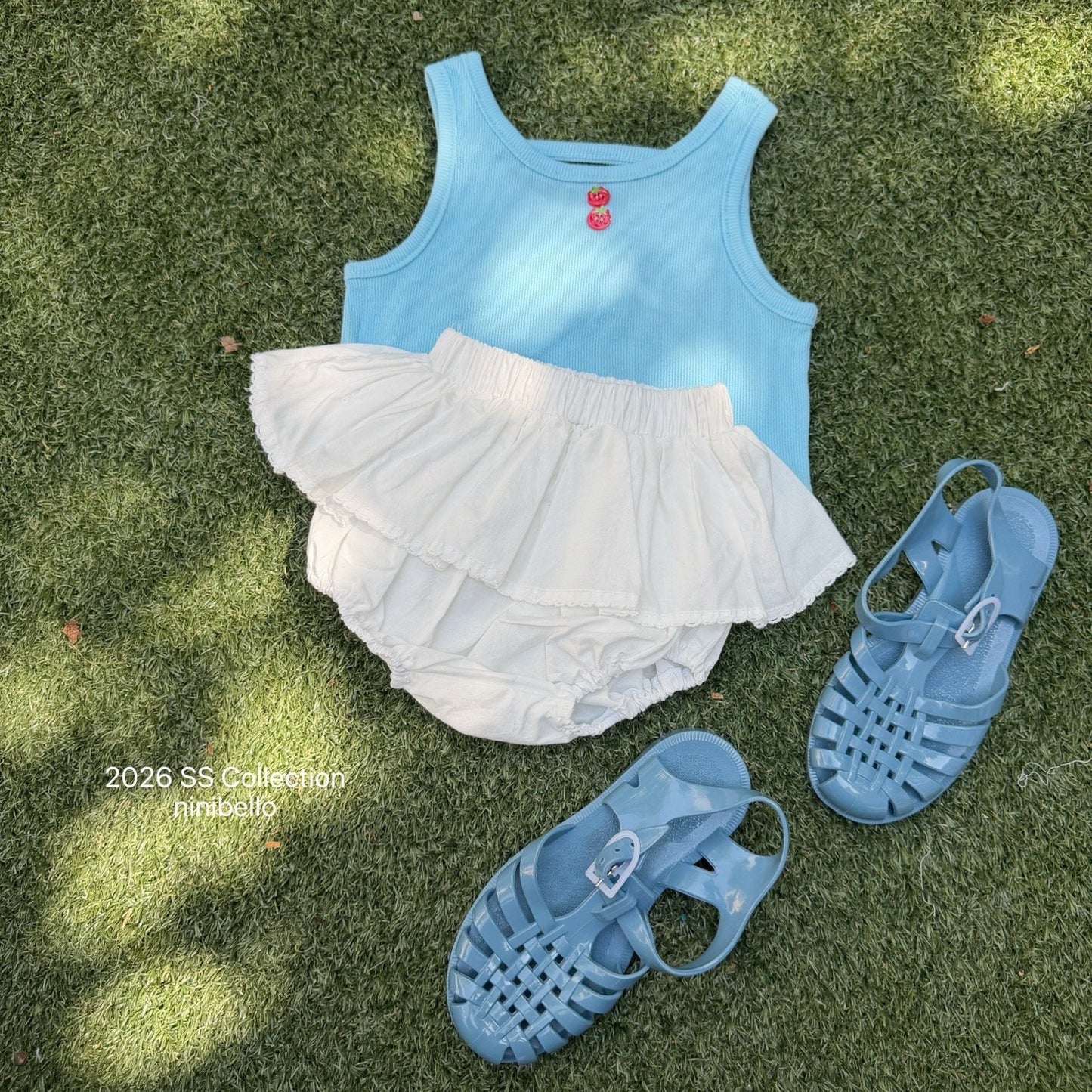 ninibello tomato button sleevelesss top(baby)